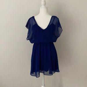 Express blue chiffon dress
